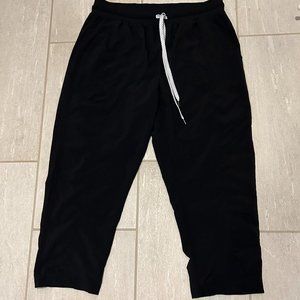 Zella Women's Draw- String Black Parachute Cargo Pants Size L